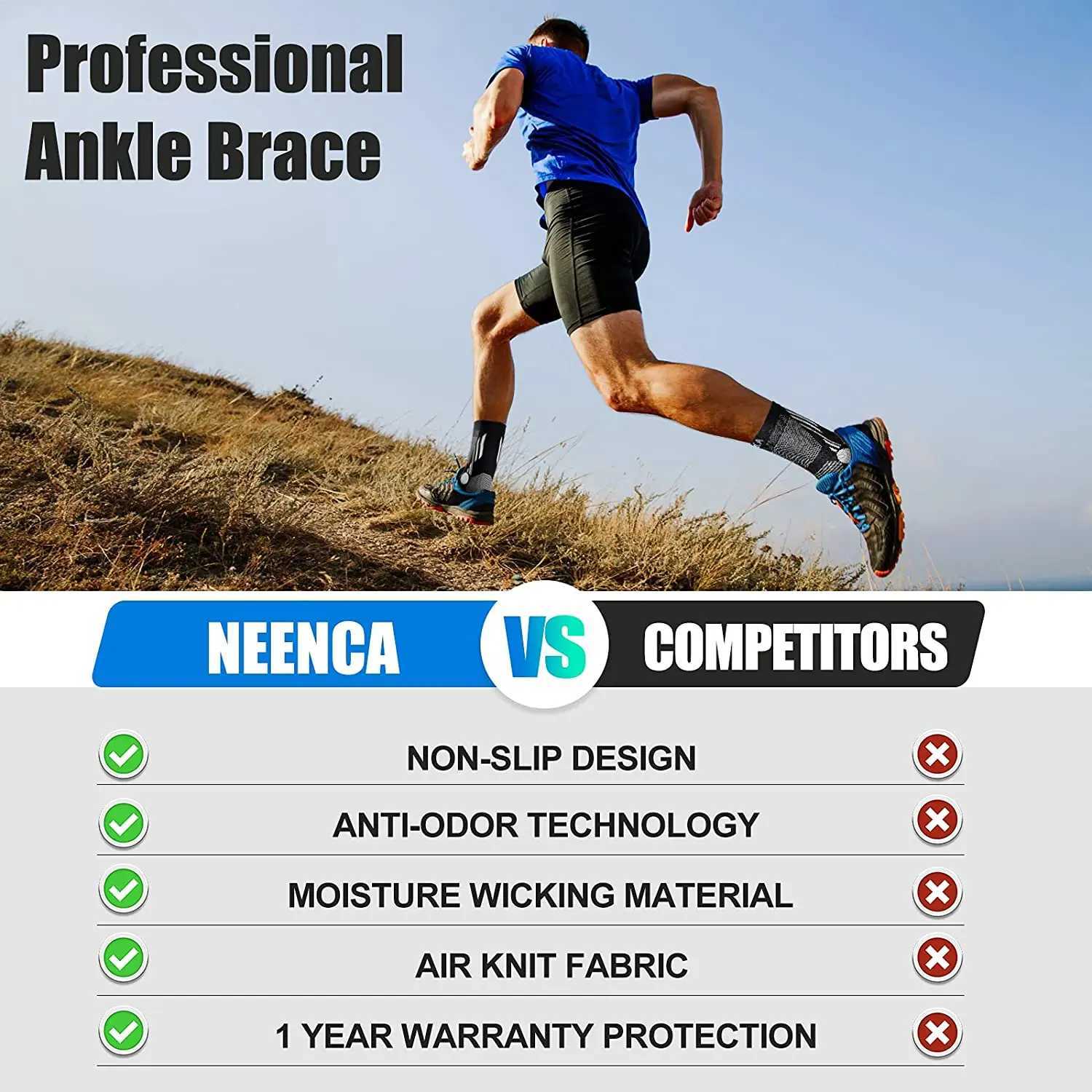 Ankle Brace Compression Sleeve Support for Achilles Tendonitis Plantar Fasciitis Joint Pain Swelling Heel Spurs Injury Recovery Y240913