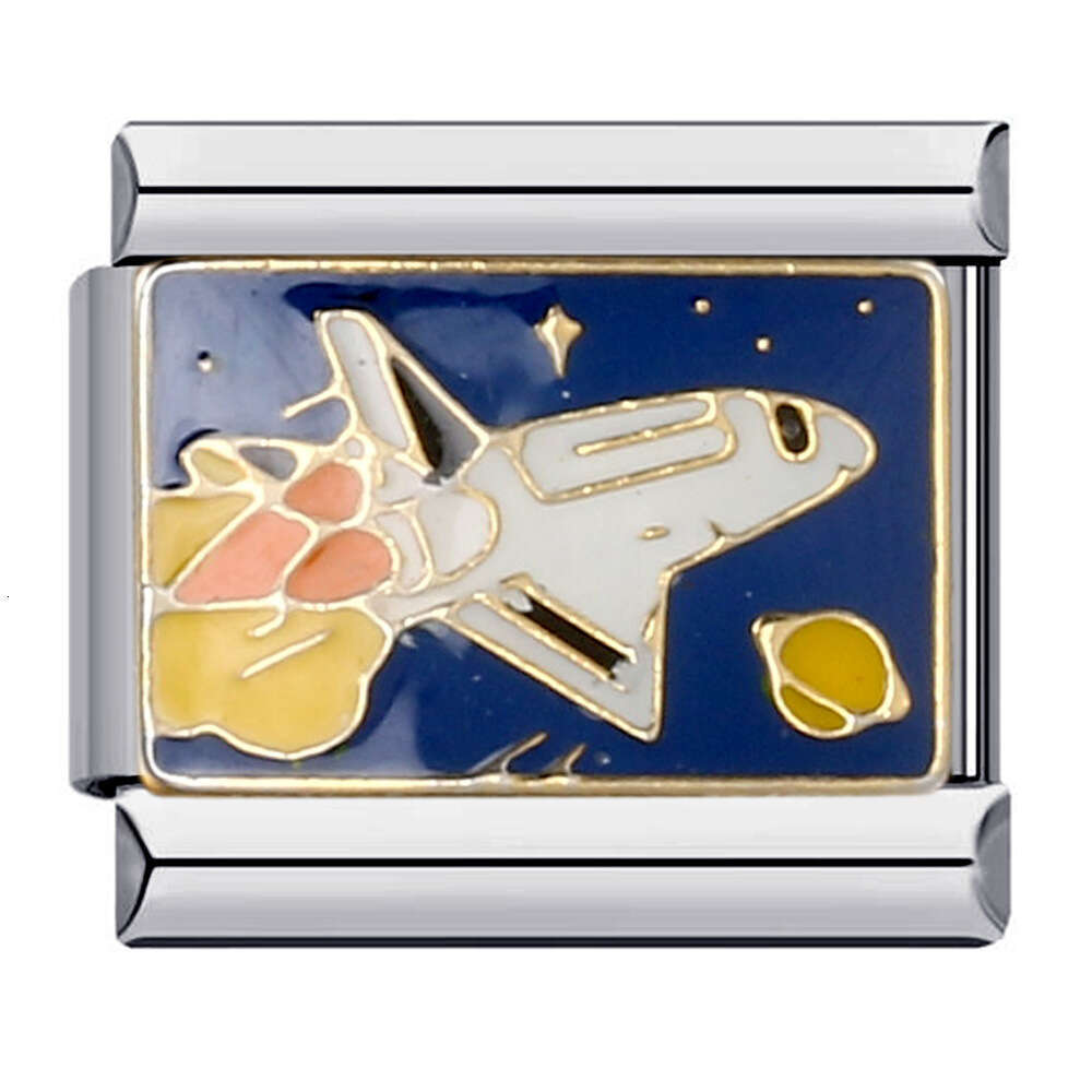 New Welding Enamel Mysterious Purple DIY Beads Bracelet Italian Charm Links Stainless Steel Fit 9mm Bracelet Jewelry DIY Making Gifts