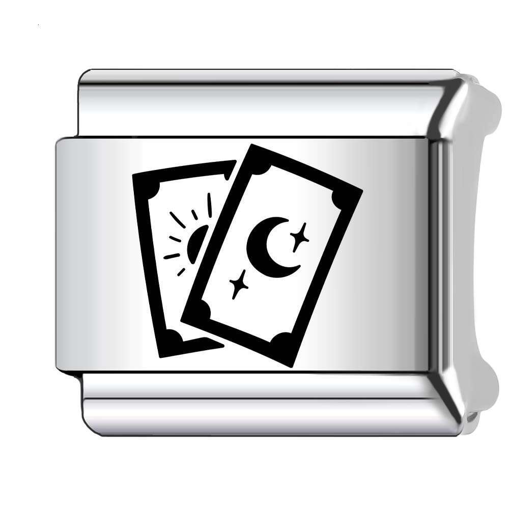 New Women's Gift Unique moon Bead Italian Charms Links Bangle Beads Fit 9mm Stainless Steel Bracelet Making DIY For Women Fashion Jewelry