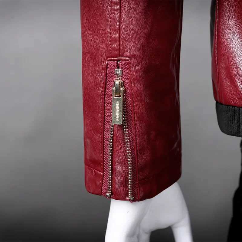 2024 Autumn New Mens Fashion Leather Jacket Men Collar Slim Biker Jacket Solid Color Coat High Quality Men PU Leather JacketsX240913