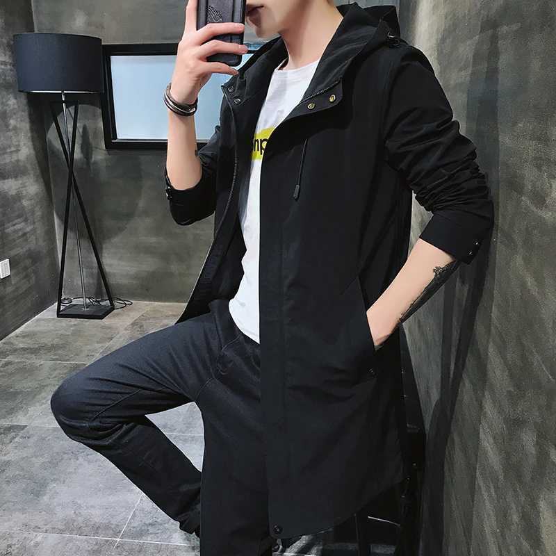 2024 autumn new arrival men Jacket fashion Casual trench Coat Mens Hooded Windbreakers Male Jackets men size M-4XL Y240913