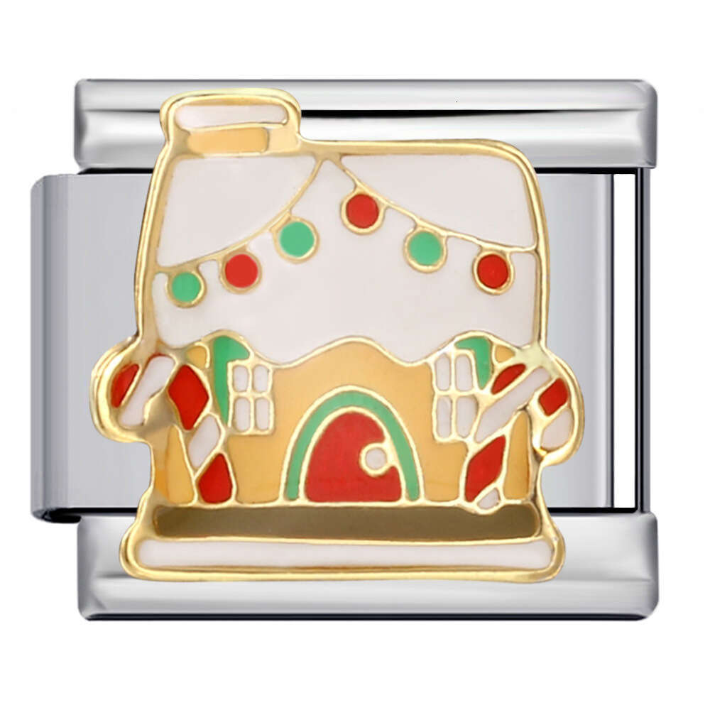 Series DIY Elastic Welding Enamel Beads Bracelet New Year's Gift Italian Charm Links Fit 9Mm Bracelet Jewelry DIY Making Gifts