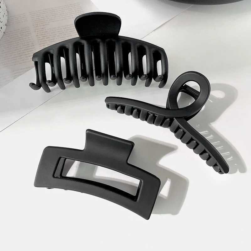 Women Elegant Black Geometric Plastic Hair Claw Lady Sweet Long Hair Holder Toothed Hair Clips Hairpins Fashion Hair AccessoriesX240912