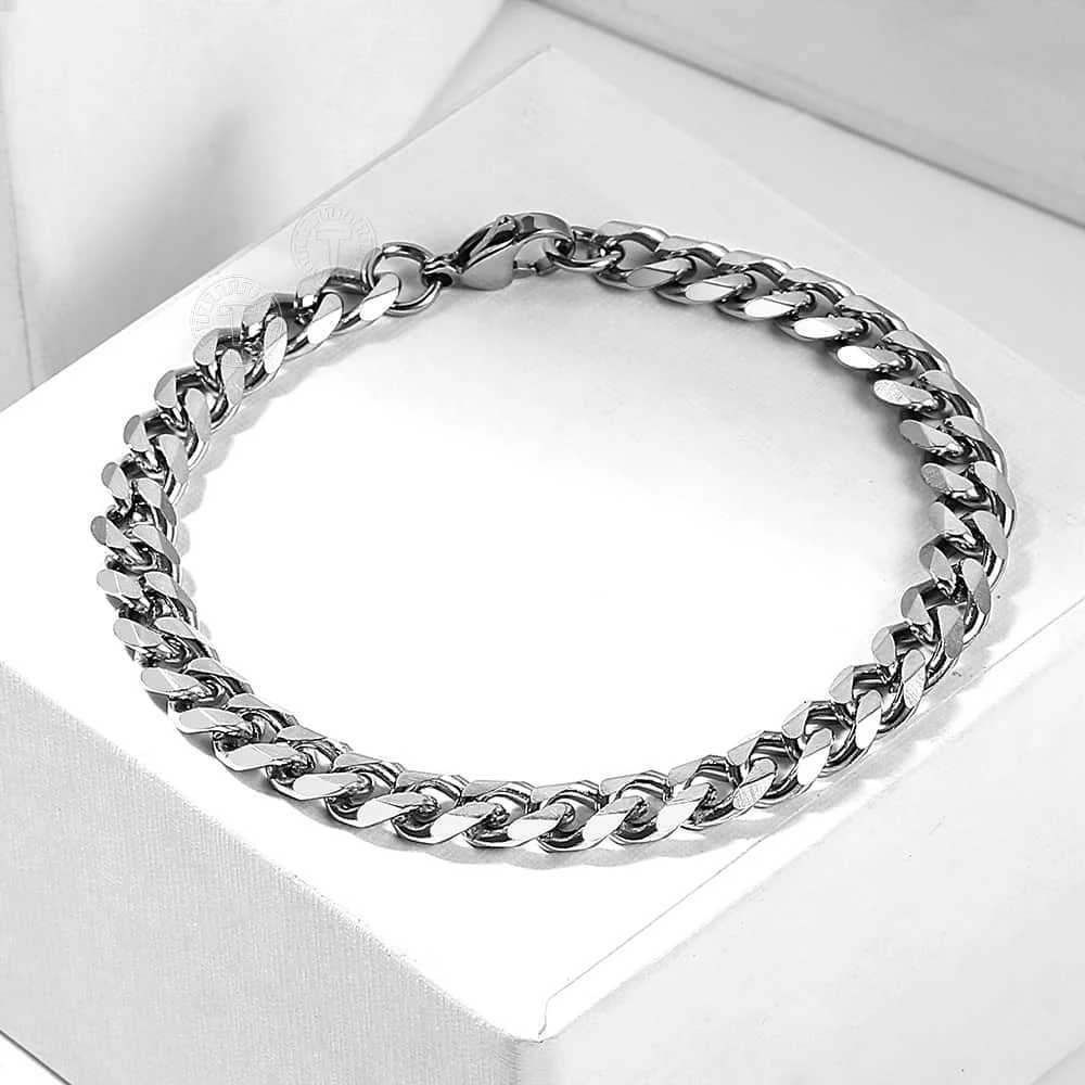 3/5/7/9/11mm Wide Curb Cuban Link Chain Bracelets for Men Women Solid Stainless Steel Black Gold Color Metal Bracelet KBM03BX240913