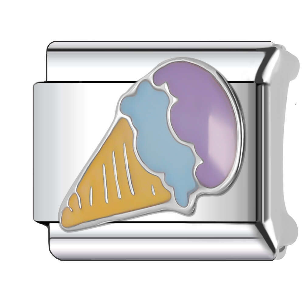 New Women's Gift ice-cream cake Bead Italian Charms Links Bangle Beads Fit 9mm Stainless Steel Bracelet Making DIY For Women Fashion Jewelry