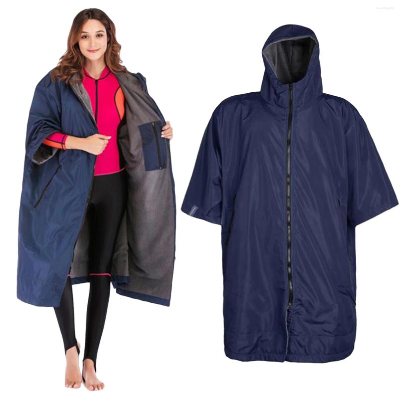 Waterproof Surf Changing Robe | Fleece Ed Warm Dry Oversized Poncho For Swimming, Surfing, Beach