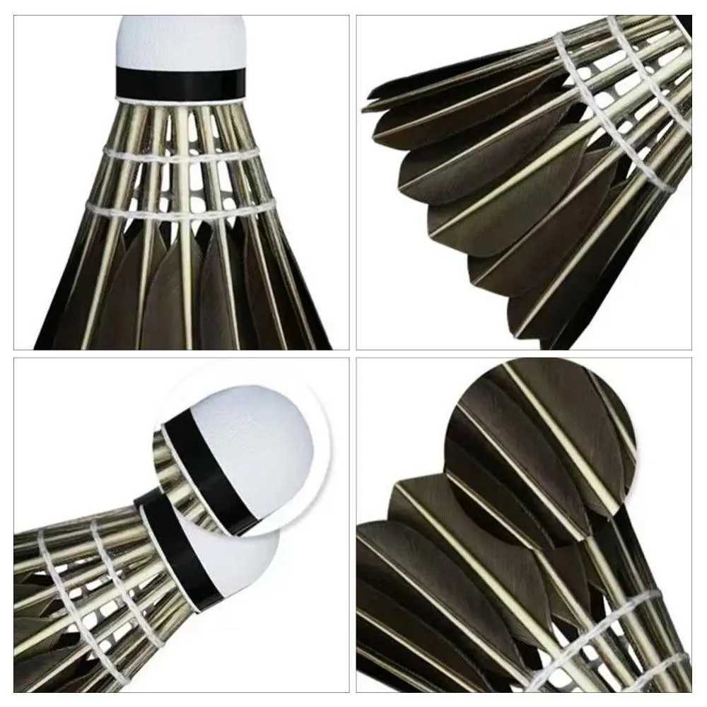 3/6/12Pcs Professional Badminton Shuttlecock Black Goose Feather Badminton Shuttlecock Training Sport Badminton Ball Y240912