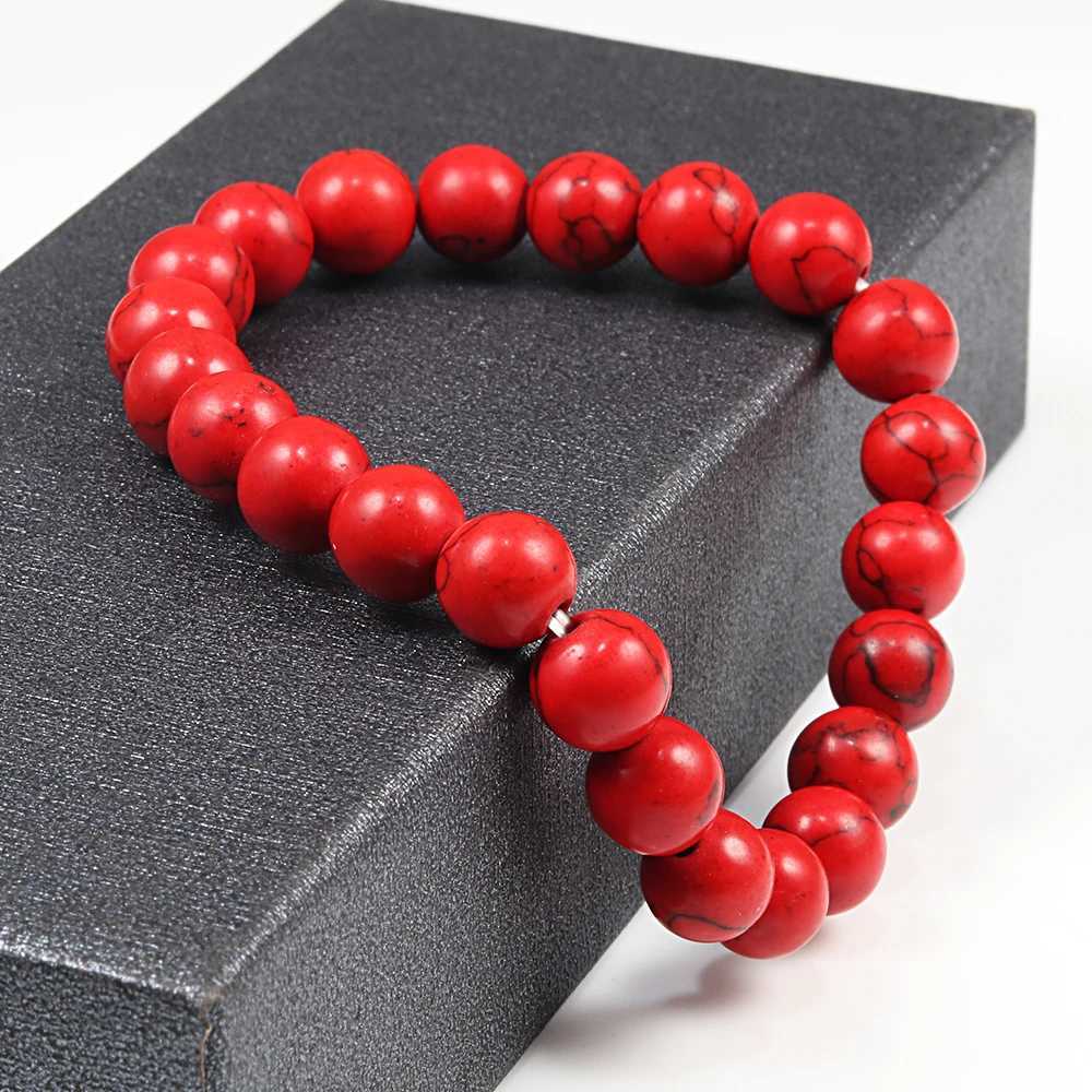 6MM 8MM 10MM Natural Stone Redstone Prayer Bead Bracelet Rose Meditation Bracelet Mens Yoga Jewelry Gift Pulsera W240913