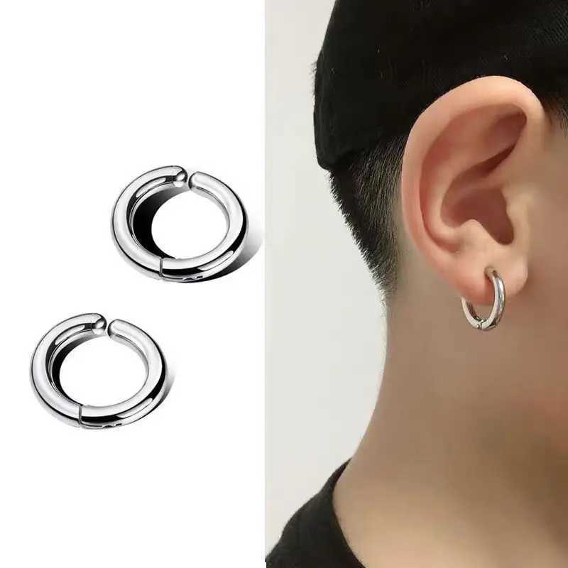 Punk Hip Hop Round Clip Earrings for Women Men Creative Simple C Ear Cuff Non-Piercing Clip Set Trend Jewelry GiftX240913