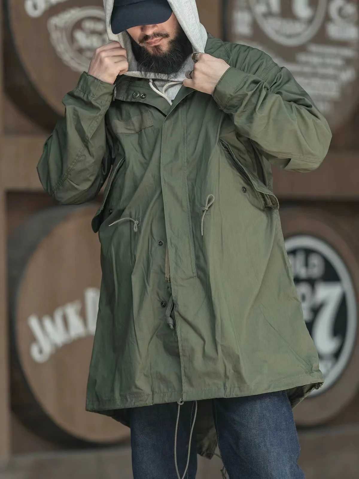 Rugged Bronson M-65 Fishtail Parka Shell Outdoor Water-Resistant Long Jacket Men Y240913