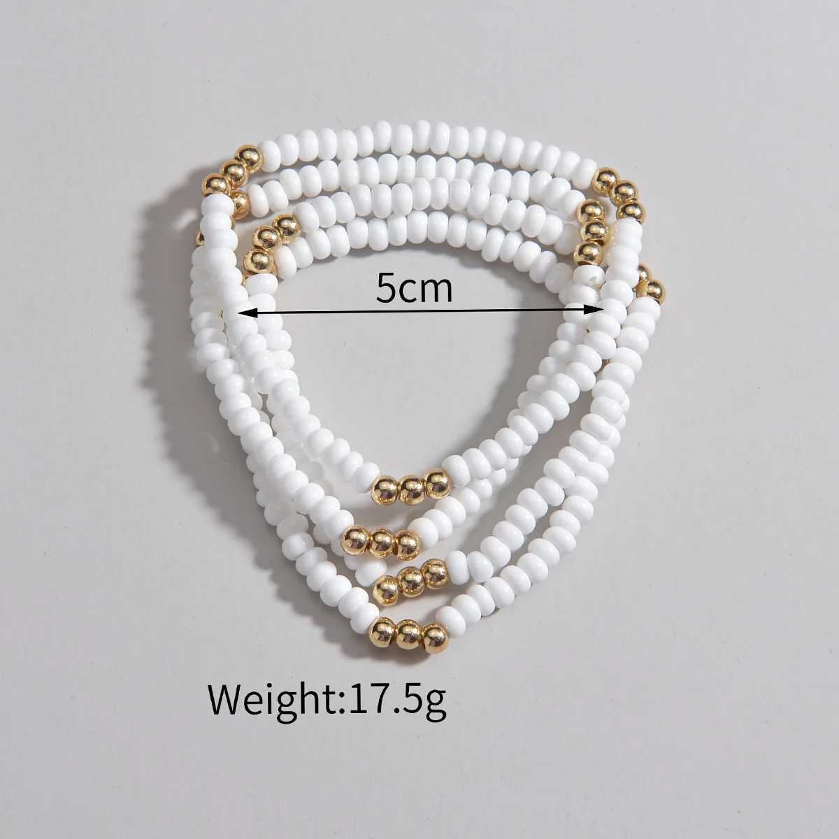 Fashionable and minimalist vacation style available in black and white resin bead bracelet elastic rope jewelry gift W240913