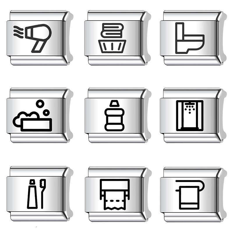 2024 New Women's Gift Cute bead Charms Links Beads Fit 9Mm Stainless Steel Bracelet DIY Making Jewelry Gifts