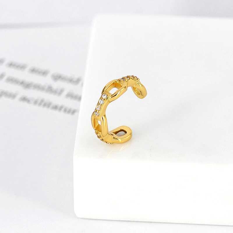 1PC Plated 24K Gold/925 Silver Ear Cuff For Women Charming Zircon Ear Clips Earrings No Piercing JewelryX240913