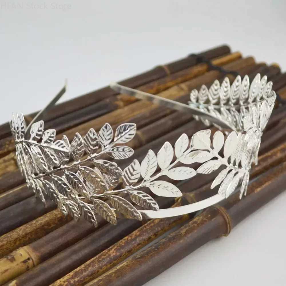 Baroque Golden Metal Leaf Headband Headpiece Crown tiaras Headdress Roman Goddess Greek Hair Jewelry Bride Wedding AccessoriesX240913