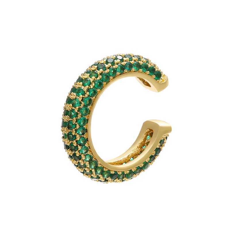 ZHUKOU 1piece 2020 15x15mm CZ Crystal Ear Cuff C Shaped/star shape Ear Clips No Pierced earrings for women Jewellery model VE131X240913