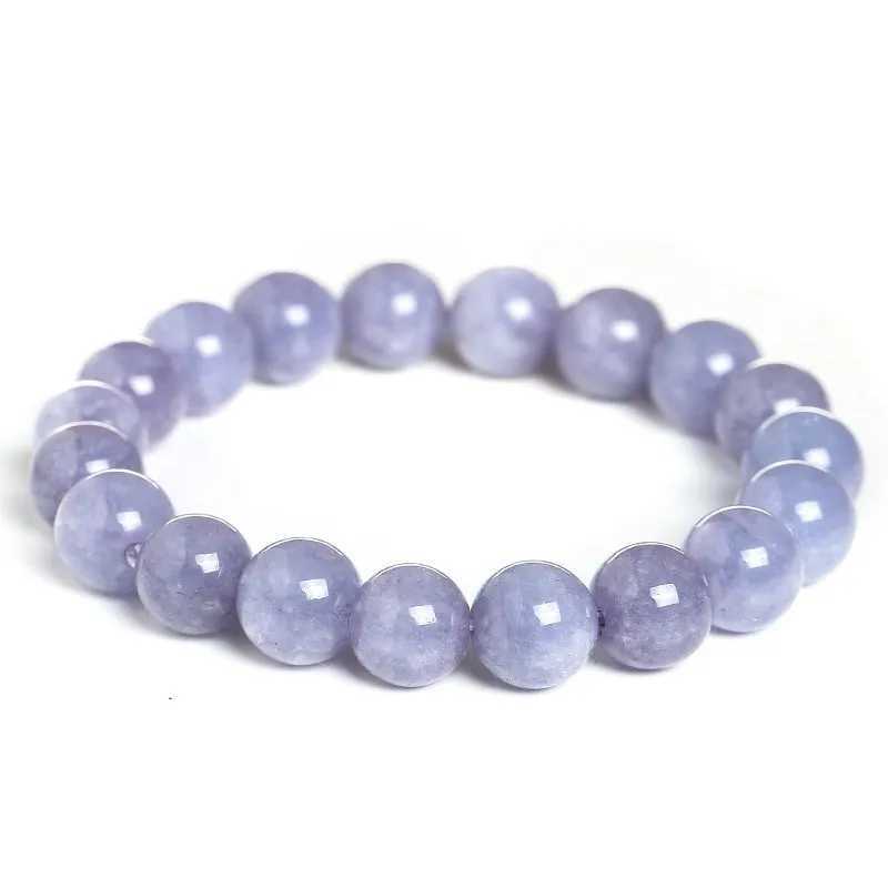 JD Natural Aquamarine Pearl Bracelet Womens Fashion Purple Chalcedony Round Stone Elegant Treatment Necklace Bracelet Gift W240913