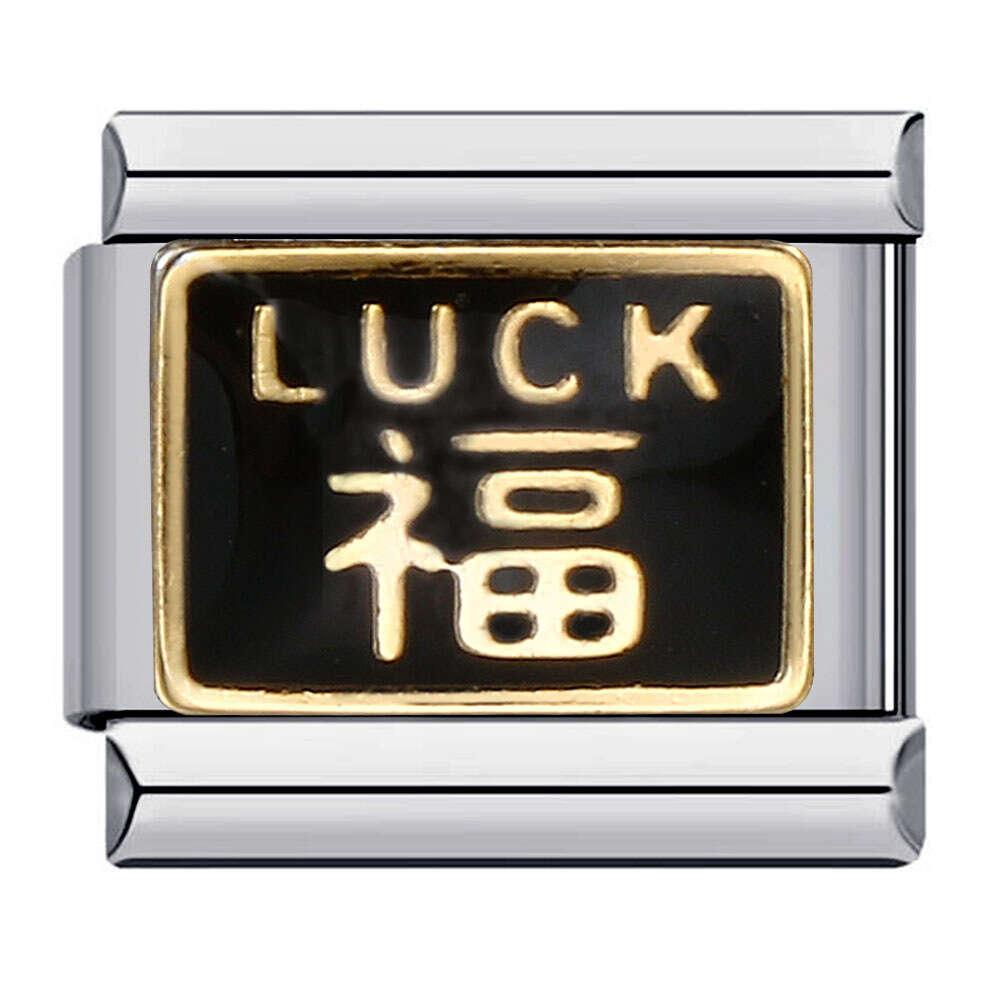 New Titanium Steel Gold Plated Welding Drip Oil DIY Module Italian Charm Bracelet Italian Charm Bracelet Fit 9mm Bracelet Jewelry DIY Making Gifts