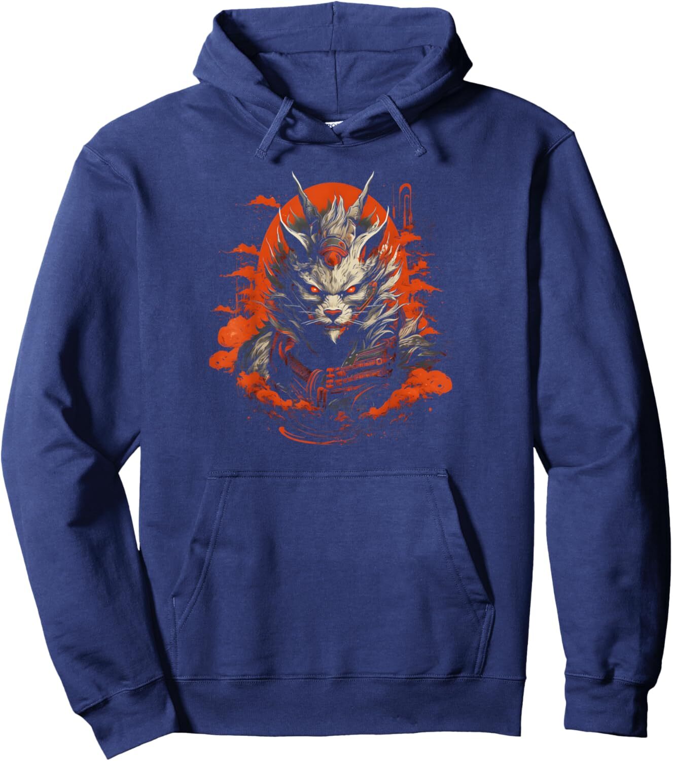Hoodie for Mens Womens Nine Tailed Fox Samurai Japanese Style Graphic Tees Pullover Hoodie Graphic Hoodies sweatshirt Pullover Long Sleeve