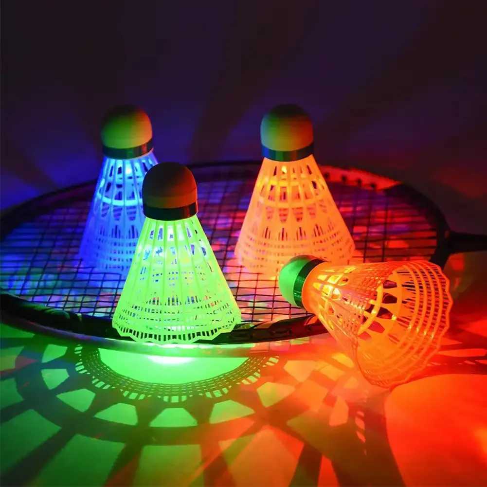 6Pcs LED Badminton Ball Glowing Light Up Plastic Badminton Shuttlecocks Colorful Lighting Balls Sports Training In/Outdoor Game Y240912