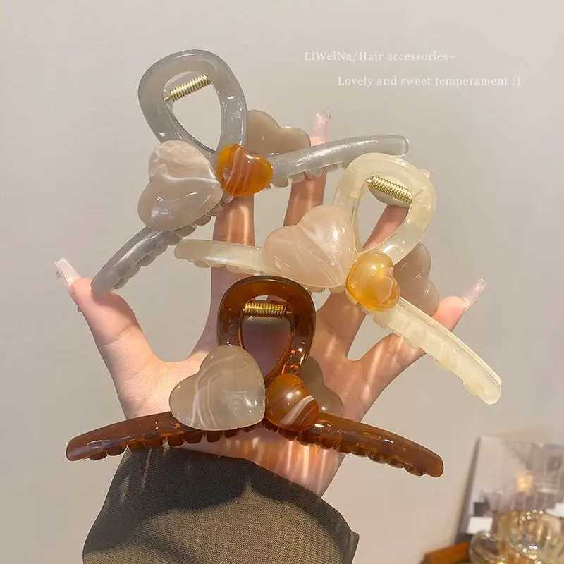 Elegant Temperament Lovely Womens Large Shark Clip Minimalist Hair Clip Curly Grab Clip HeadwearX240912