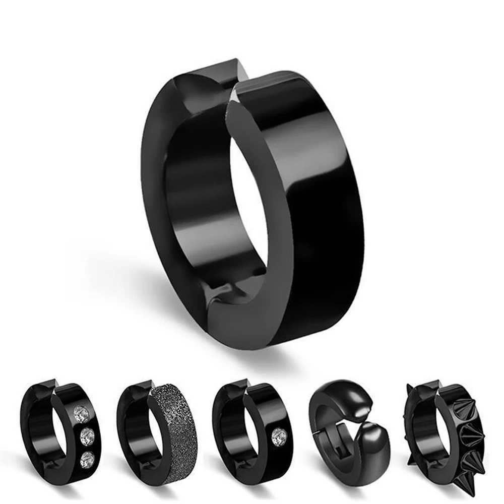 1 Pair Men Women Stainless Steel Non-Piercing Earring Clip On Ear Stud Cuff Earrings Without Piercing Street Pop Punk JewelryX240913