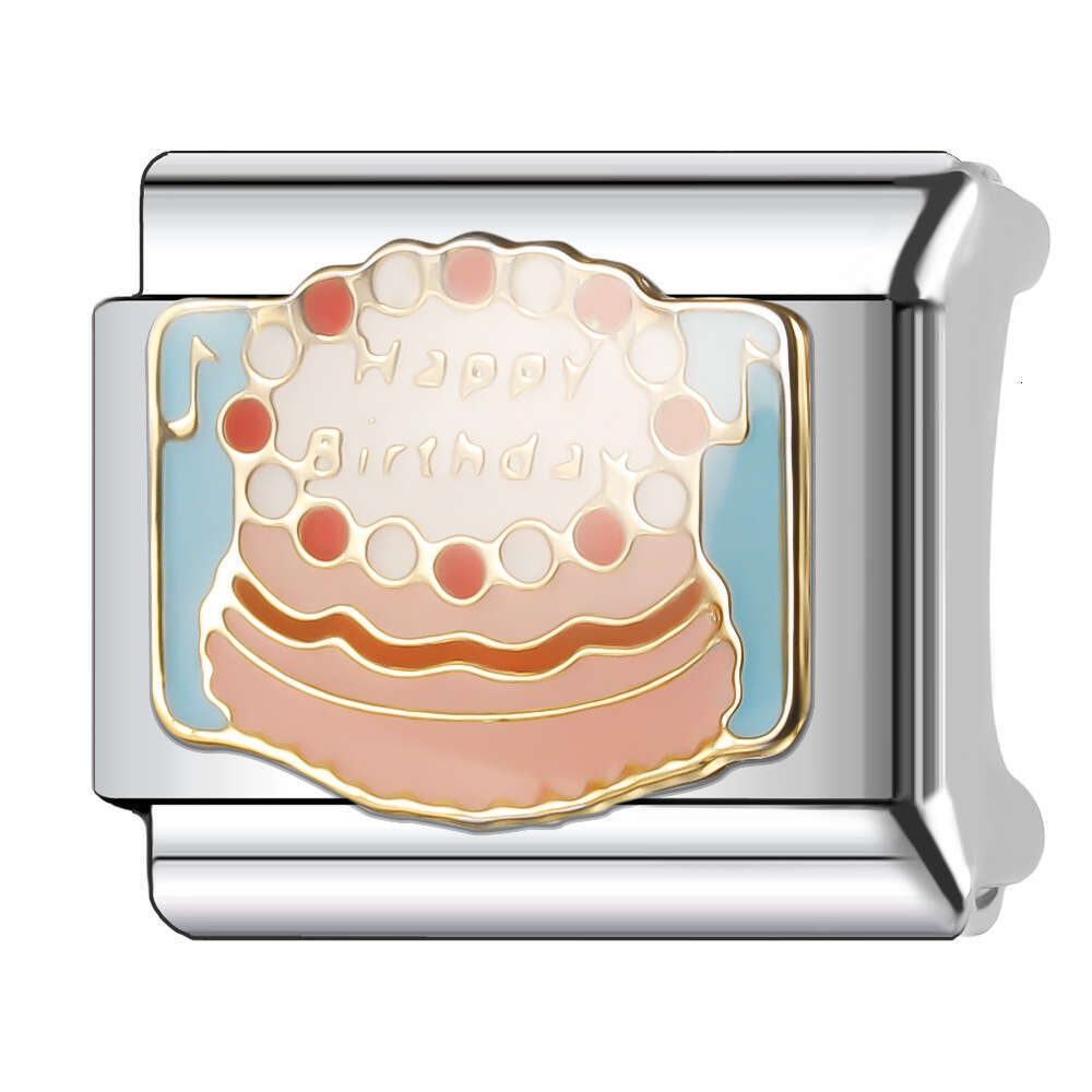 New Women's Gift ice-cream cake Bead Italian Charms Links Bangle Beads Fit 9mm Stainless Steel Bracelet Making DIY For Women Fashion Jewelry