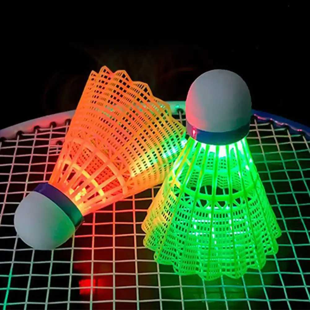 6Pcs LED Badminton Ball Glowing Light Up Plastic Badminton Shuttlecocks Colorful Lighting Balls Sports Training In/Outdoor Game Y240912