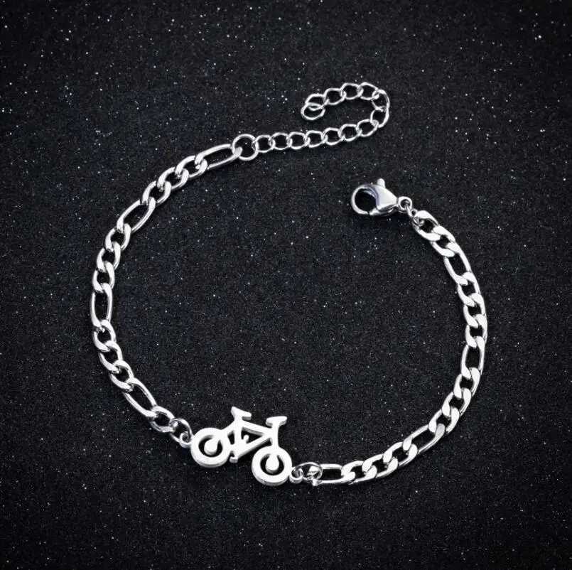 Personality Unique Bicycle Bracelets Bangles for Women Stainless Steel Adjustable Chain Charm Bracelet Minimalist JewelleryX240913