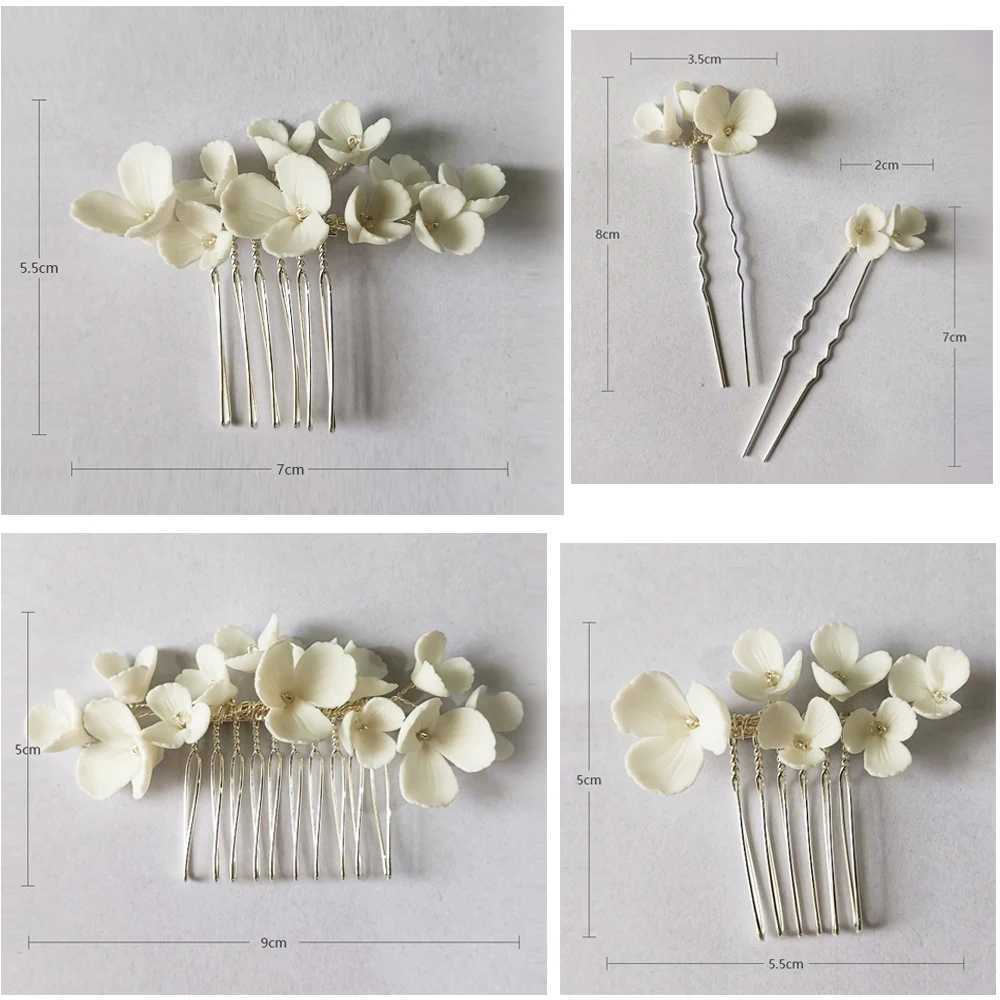 Handmade High Quality Ceramic Flower Hair Combs Hair Accessories for Women Brides Wedding Tiara on The Head Ornaments HairpinsX240913