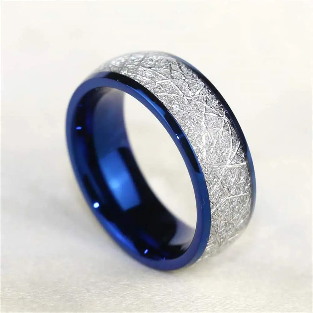 Fashionable romantic couple ring fashionable womens heart-shaped zircon ring set mens blue stainless steel ring wedding jewelry gift 240912