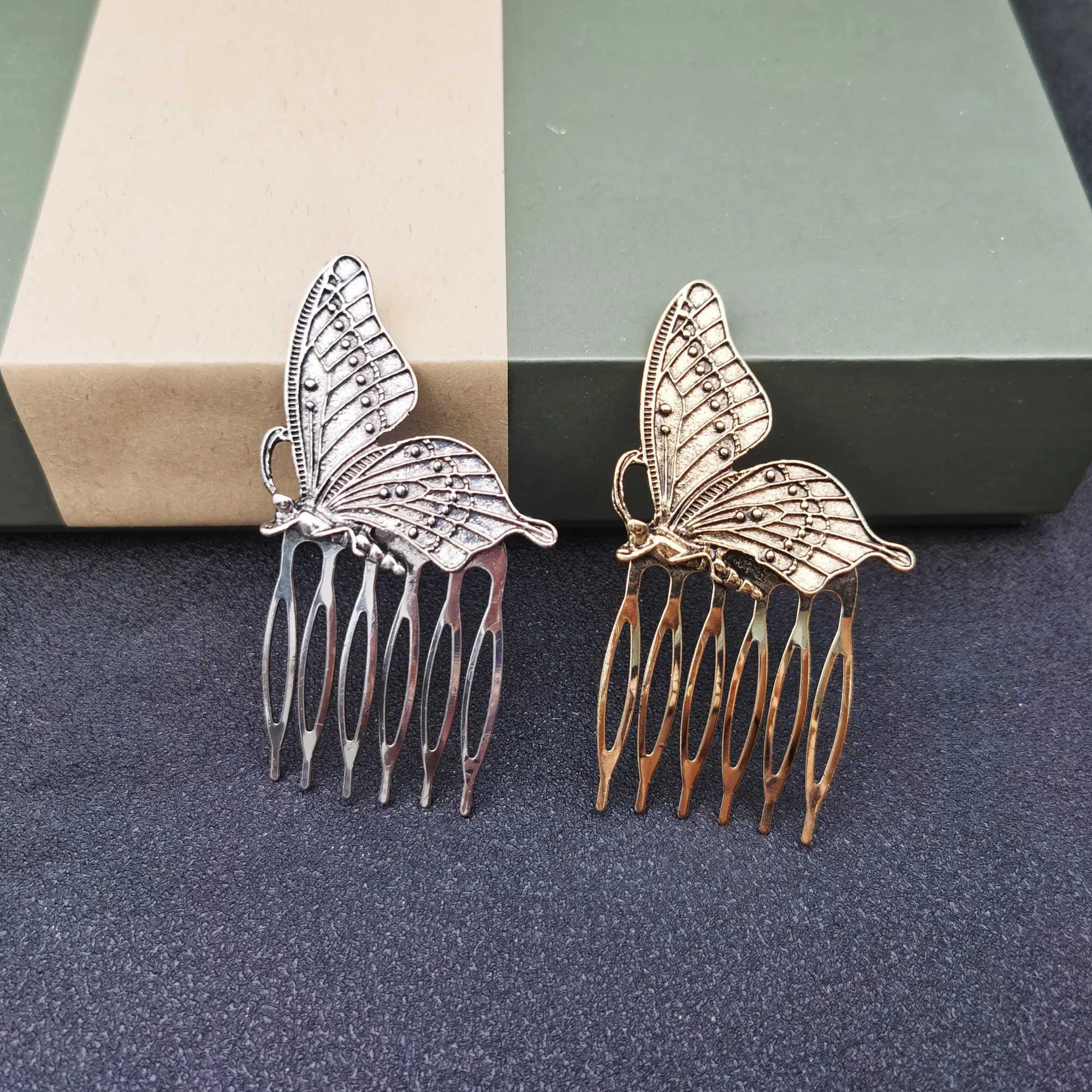 Gold Color Metal Hair Combs Pins Handmade Wedding Butterfly Comb for Brides Insects Bee Hair Clips Barrettes Jewelry AccessoriesX240913