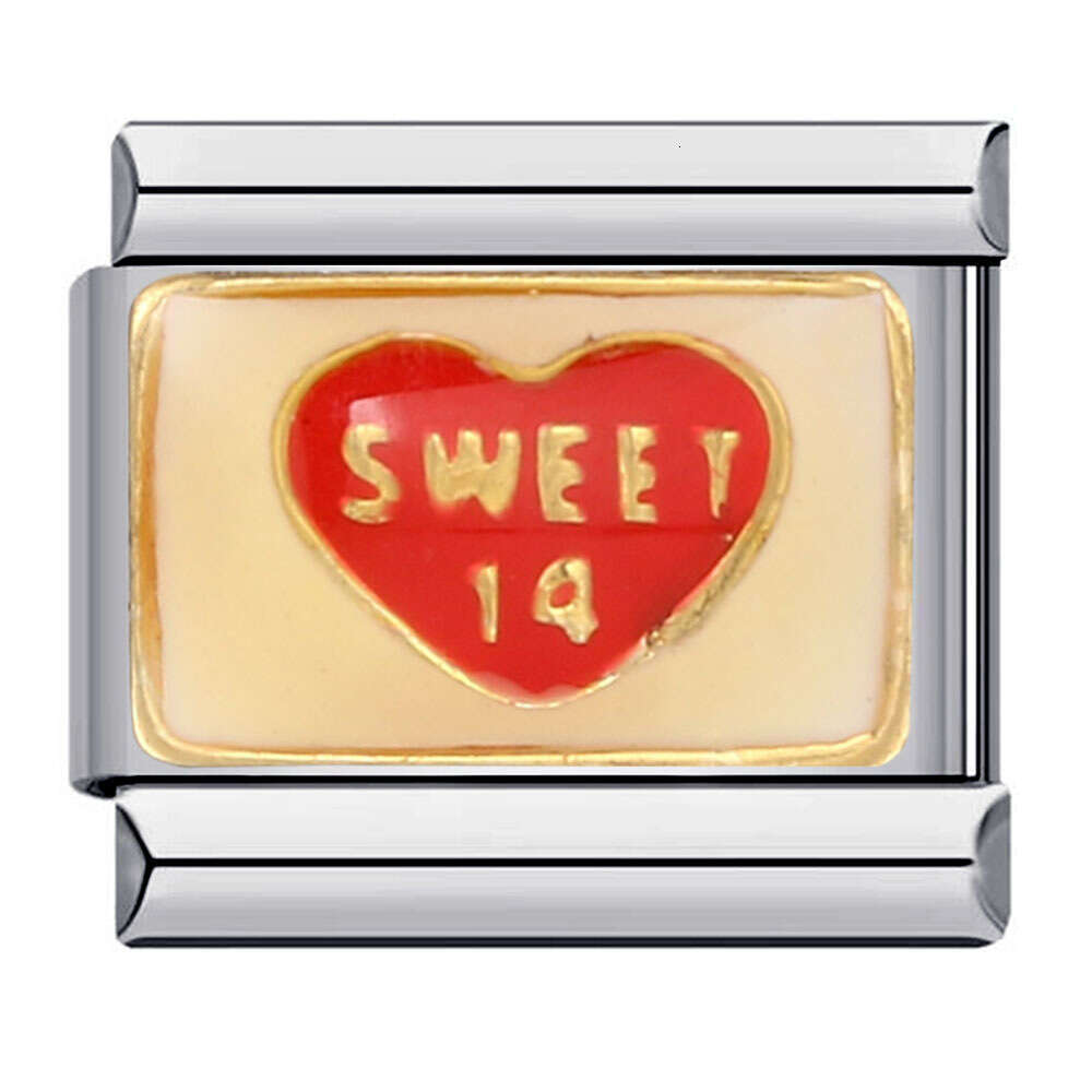 Girl Element Titanium Steel Welding enamel Wristband Cartoon DIY Italian Bracelet Italian Charm Links Stainless Steel Fit 9Mm Bracelet Jewelry DIY Mak