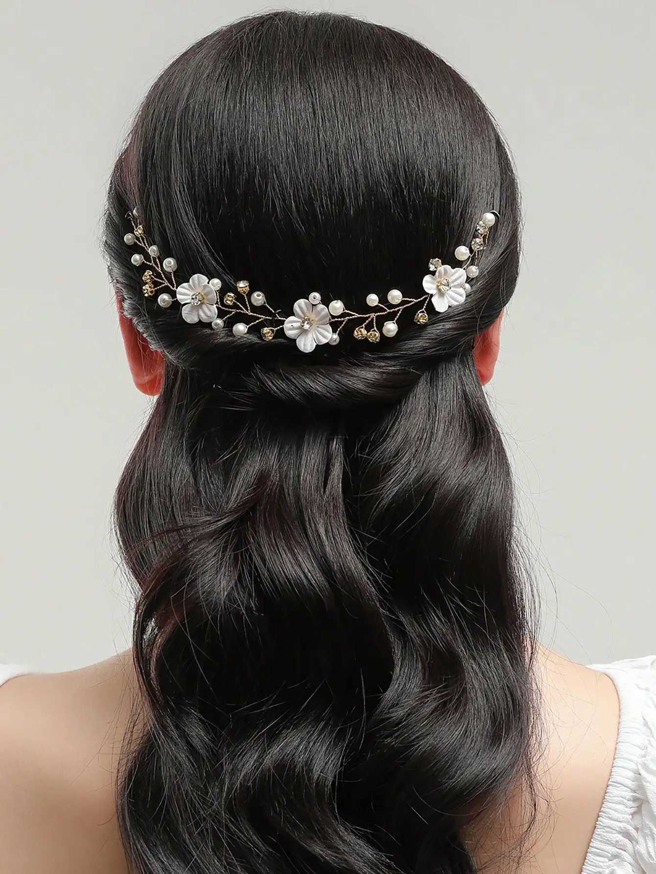 Luxury Bridal Crystal Wedding Headpieces Women Hairdress Sliver Handmade Pearl Hair BandsX240913