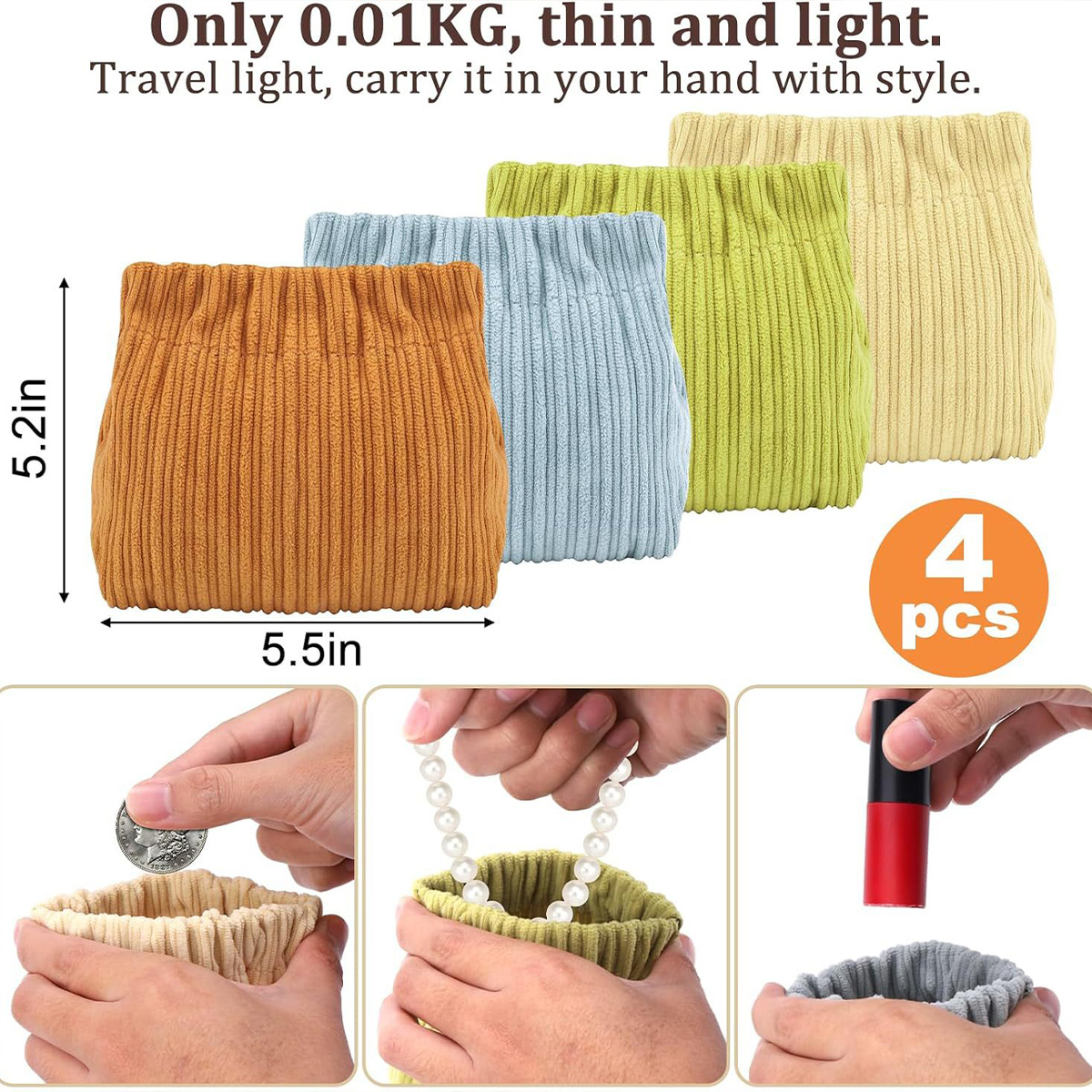 Makeup bag Red envelope cosmetics storage small bag for women's portable new style bag with corduroy storage bag