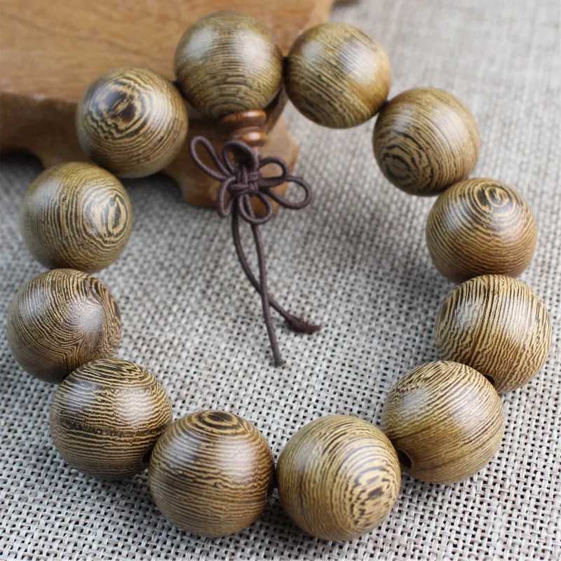 Authentic African wooden bracelet beads 12-20mm sandalwood prayer beads wholesale mens jewelry elastic thread 0314 W240913