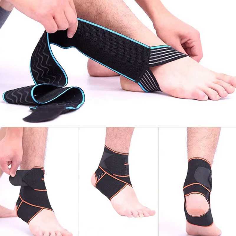 Adjustable Ankle Support Compression Ankle Brace Protector for Running Soccer Basketball Nylon Knitted Gym Bandage Ankle Strap Y240914