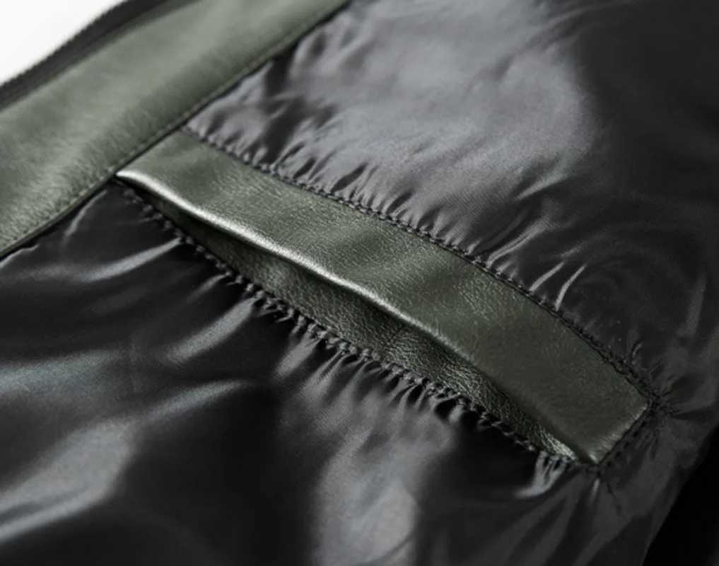 Mens Leather Jacket Stand Collar Trend Spring and Autumn New Leather Jacket Handsome Motorcycle Suit Youth Oversized JacketX240913