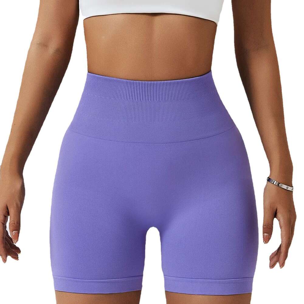 Seamless Yoga Shorts Hip Lifting High Waist Fitness Pants Tight Running Sports Shorts for Women Wearing Outside 6363 Workout Clothe Woman