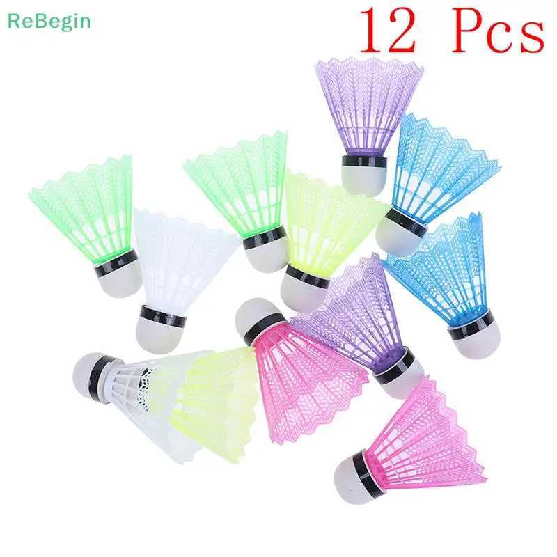 12 Pcs Colorful Plastic Badminton Ball Shuttlecocks Sport Training Sport Y240912