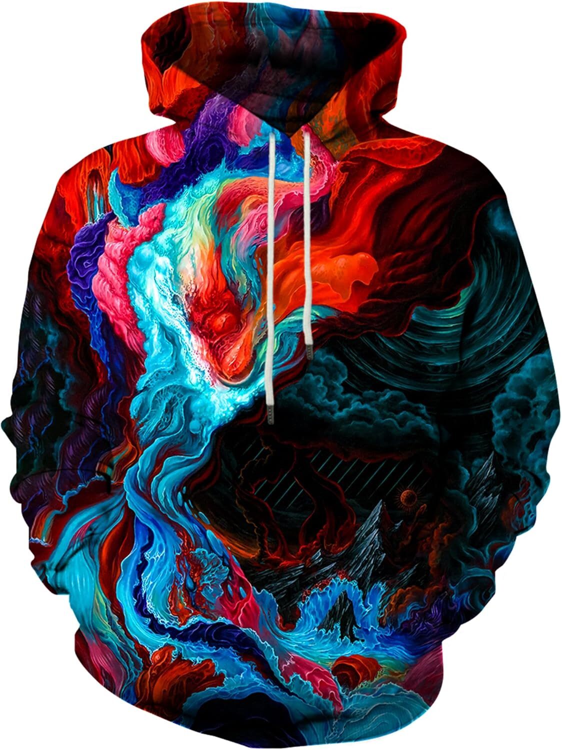 Hoodie for Mens Womens Unisex 3D Printed Hooded Sweatshirt Casual Pullover Hoodie with Big Pockets Graphic Trendy Warmth cool