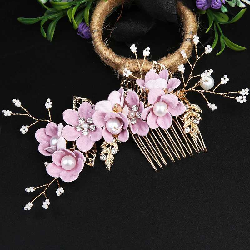 Wedding Bride Hairpin Hair Clips for Women Bridal Hair Accessories Pearl Rhinestone Flower Hair Combs Hairband Wedding JewelryX240913