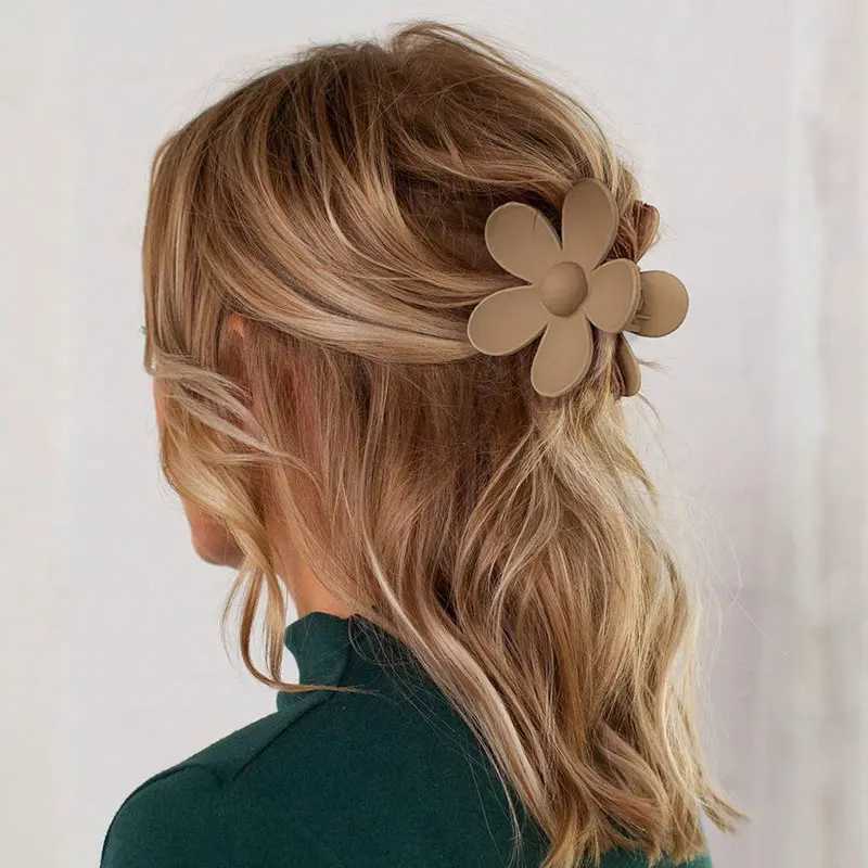Large Flower Claw Clips For Women Thick Hair Girls Dasiy Strong Hold Matte Hair Clamps Headwear Barrette Hair AccessoriesX240912