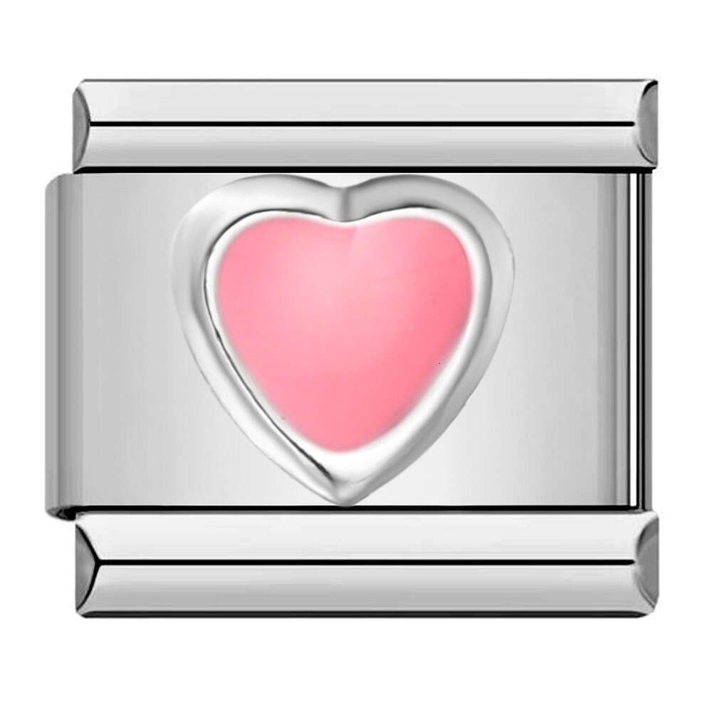 Titanium Steel Love Butterfly Stamping Pattern Color enamel DIY Module Bracelet Italian Charm Links Stainless Steel Fit 9Mm Bracelet Jewelry DIY Makin