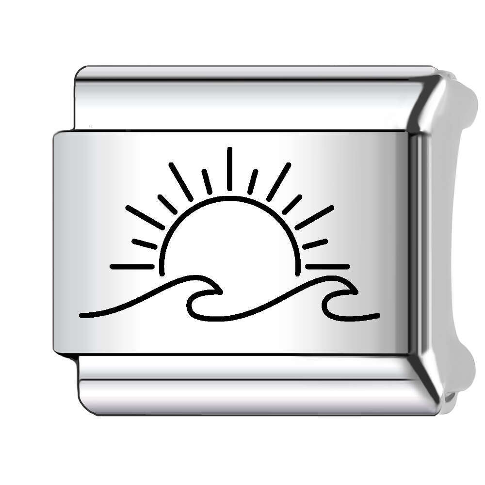 New Women's Gift summer Bead Italian Charms Links Bangle Beads Fit 9mm Stainless Steel Bracelet Making DIY For Women Fashion Jewelry