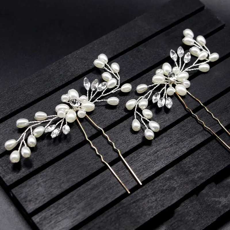 Crystal Pearl Bridal Tiaras Hairbands Hairpins Bridesmaid Diamante Hair Vine Accessories Wedding Jewelry Headwear for GirlsX240913