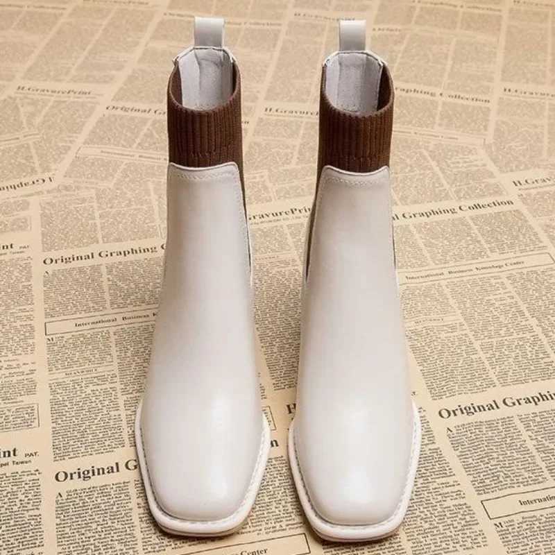 Women Ankle Boots Handmade Luxury Genuine Leather Medium Heels Zipper Black Short Boot Elegant Female Booties Designer Shoe 42 M240912