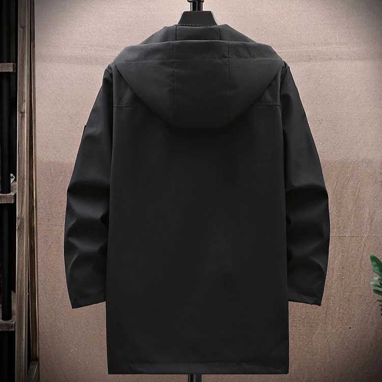 2024 Spring and Autumn New Fashion Trend In The Long Hooded Trench Coat Mens Casual Relaxed Comfortable Waterproof Coat M-5XL Y240913