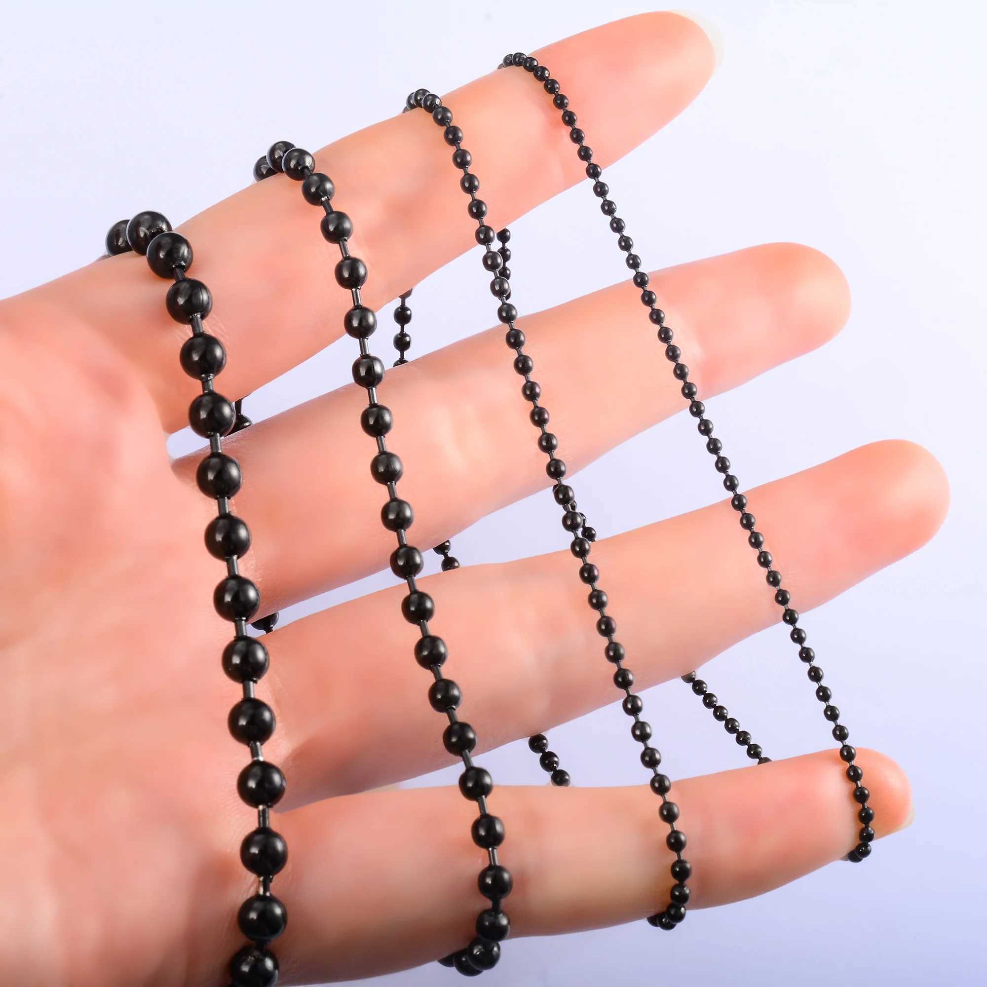 Mens bead bracelet womens stainless steel chain ball bracelet chain bracelet black galvanized bracelet Rolo jewelry accessories gift W240913