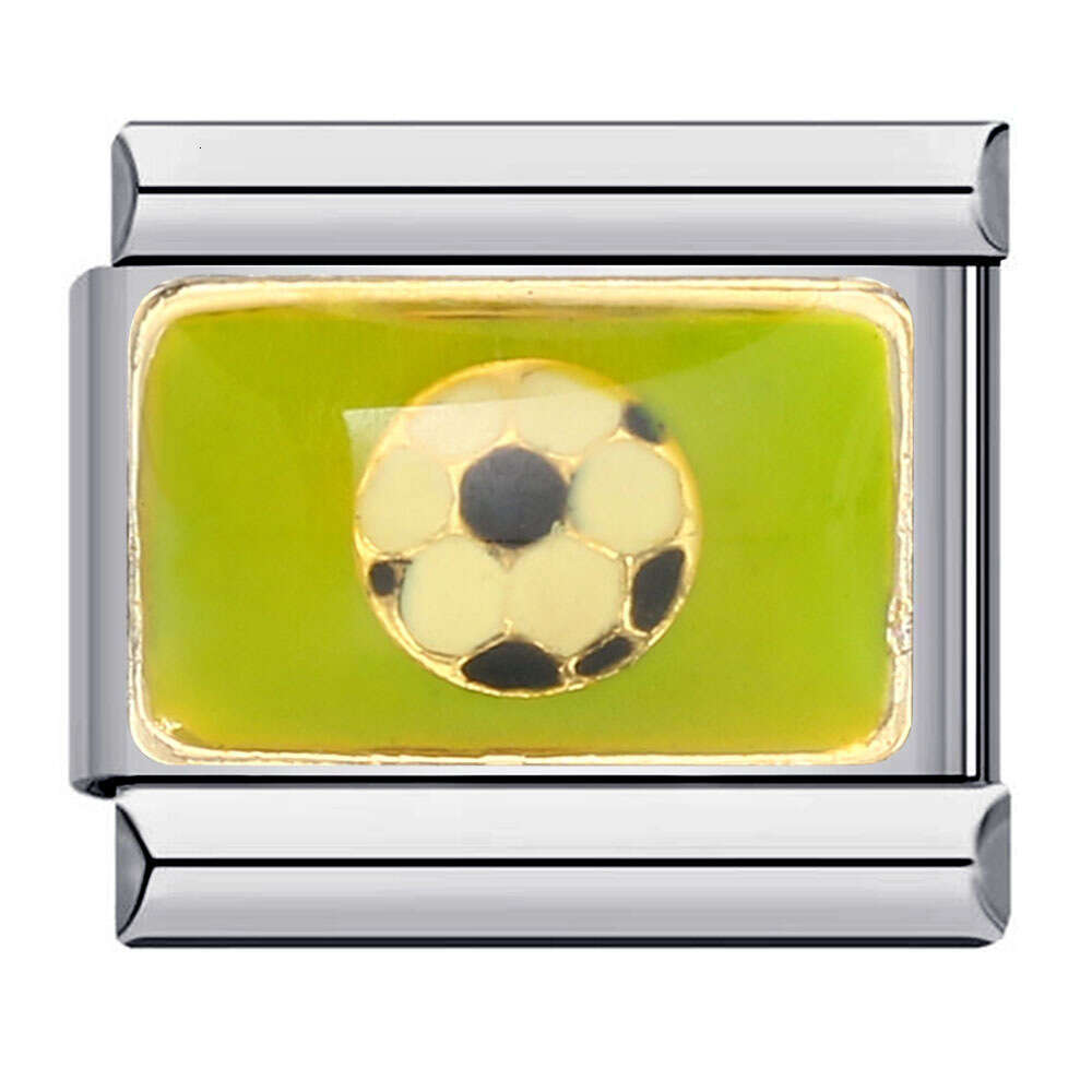 Sports Series DIY bead Welding Pattern Personalized Elastic Splicing Bracelet Italian Charm Links Stainless Steel Fit 9Mm Bracelet Jewelry DIY Making 