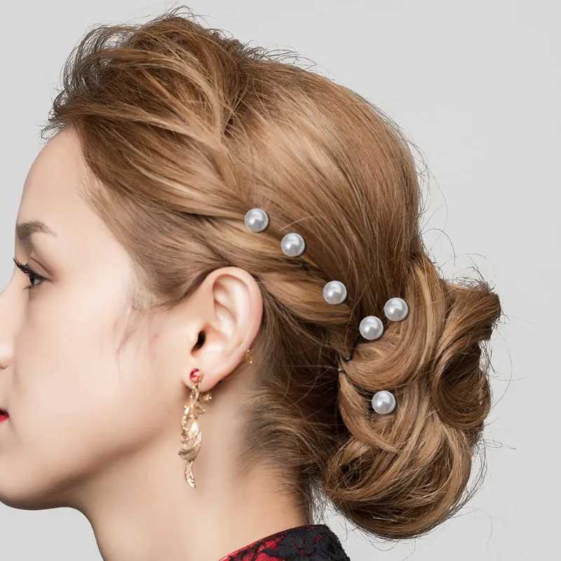 20pcs Bridal Hair Jewelry Women Pearl Rhinestone U-shaped Pin Metal Barrette Clip Hairpins Wedding Hair Ornaments AccessoriesX240913